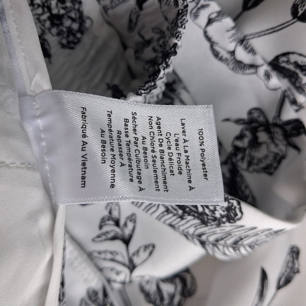 Talbots Cropped Wide Leg Satin Belted Pullon Pants Size PXL  White Black Floral - Picture 11 of 13